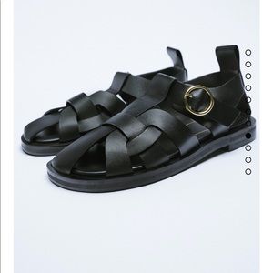Zara black fisherman sandals.